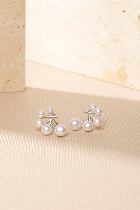 Sparkle Pearl Silver Earrings - Sterling Silver